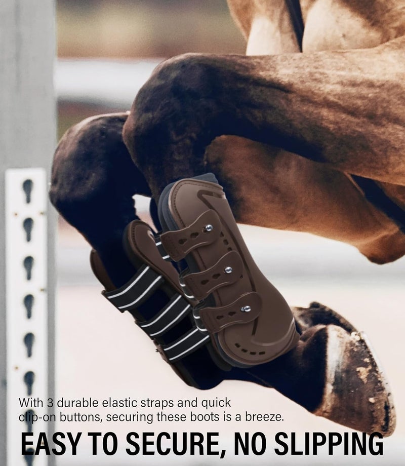 HackFond Horse Tendon Boots, Fetlock Boots & Open Front Boots for Jumping, Set of 4, Horse Protection Leg Guard - Image 4